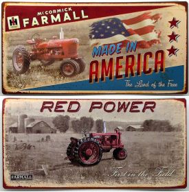 Farmall Tin Sign Set of 2