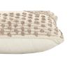 18 x 18 Square Cotton Decorative Accent Throw Pillow, Raised Diamond Embroidery, Set of 2, Beige