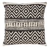 18 x 18 Jacquard Square Cotton Sham Accent Throw Pillow with Boho Diamond Pattern, Set of 2, Black, White