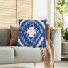 18 X 18 Shaggy Cotton Accent Throw Pillows, Southwest Aztec Pattern, Set of 2, Blue, White