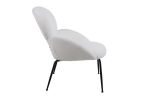 Modern Sherpa Chairs Accent Armchairs for Living Dining Room, Upholstered Chairs with Black Metal Legs, Comfy and Soft Chairs for Bedroom, Cute Vanity