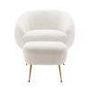 Orisfur. Modern Comfy Leisure Accent Chair, Teddy Short Plush Particle Velvet Armchair with Ottoman for Living Room