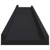 Picture Frame Ledge Shelves 2 pcs Black 31.5"x3.5"x1.2" MDF