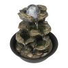 8.3inches Rock Cascading Tabletop Fountain with LED Light for Home Office Bedroom Relaxation