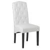 Dining PU Chair with Solid Wood Legs; 18.11&quot; L x 24.01&quot; W x 40.95&quot; H White