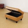 Turmeric Semi PU Synthetic Leather Storage Ottoman