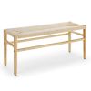 Indoor Bench with Paper Cord,Rubber Wood Legs (39.5"x14.5"x17.5")