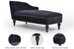 [New+Video] 58" Velvet Chaise Lounge,Button Tufted Right Arm Facing Lounge Chair with Nailhead Trim & Solid Wood Legs for Living Room or Office, Sleep