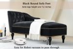 [New+Video] 58" Velvet Chaise Lounge,Button Tufted Right Arm Facing Lounge Chair with Nailhead Trim & Solid Wood Legs for Living Room or Office, Sleep