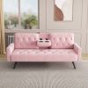 Sofa Bed Armrest with Nail Head Trim with Two Cup Holders 72