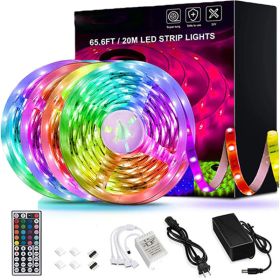 LED Strip Lights Lamp 5050 RGB Flexible Tape Diode 5M Controller Room Decor TV Computer BackLight Decoration Christmas (Option: 20m44 keys-UK)