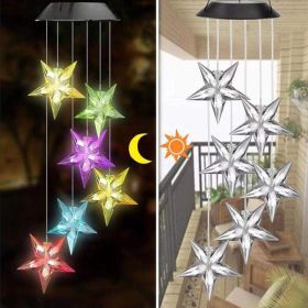 LED Colorful Solar Power Wind Chime Crystal Hummingbird Butterfly Waterproof Outdoor Windchime Solar Light for Garden outdoor (Ships From: China, Emitting Color: 4)